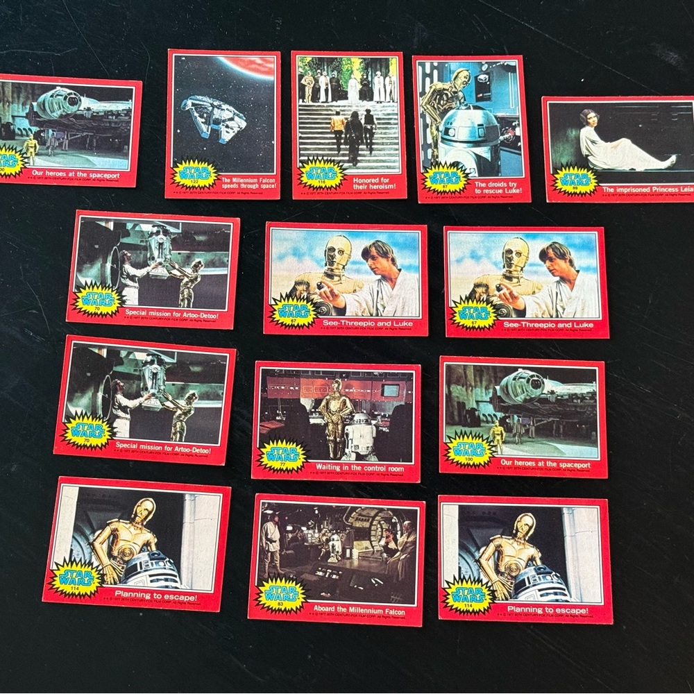 Star Wars Red Border Trading Cards - R2-D2 & C-3PO Scenes